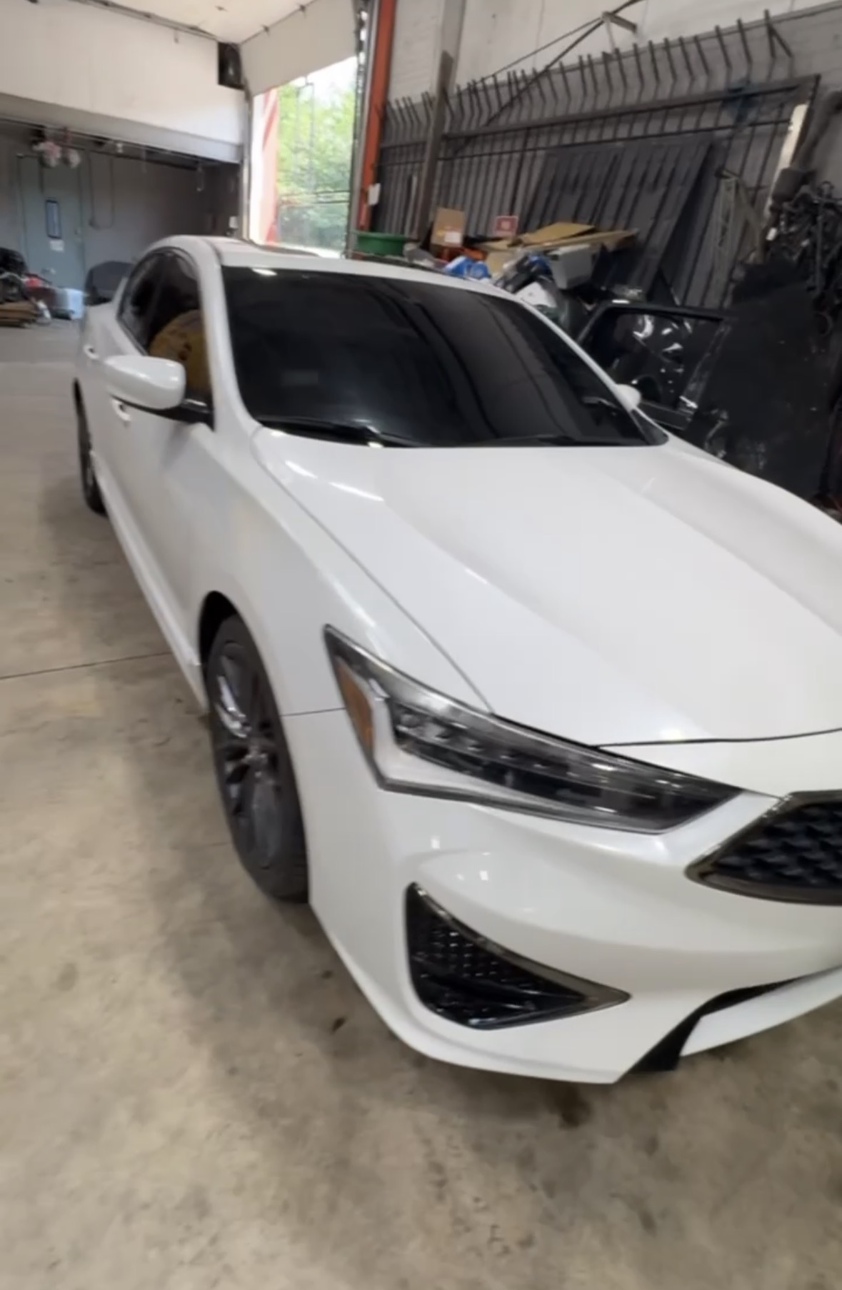 White Acura after repair